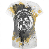 I Shih Tzu Not Funny Splatter Grunge All Over Womens T Shirt