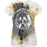 I Shih Tzu Not Funny Splatter Grunge All Over Womens T Shirt