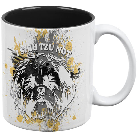 I Shih Tzu Not Funny Splatter Grunge All Over Coffee Mug