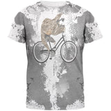 Bicycle Sloth Funny Grunge Splatter Mens T Shirt