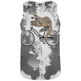 Bicycle Sloth Funny Grunge Splatter All Over Mens Tank Top