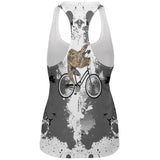 Bicycle Sloth Funny Grunge Splatter All Over Womens Work Out Tank Top