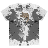 Bicycle Sloth Funny Grunge Splatter All Over Youth T Shirt
