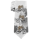 Bicycle Sloth Funny Grunge Splatter All Over Neck Tie
