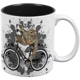 Bicycle Sloth Funny Grunge Splatter All Over Coffee Mug