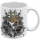 Bicycle Sloth Funny Grunge Splatter All Over Coffee Mug