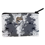 Bicycle Sloth Funny Grunge Splatter Coin Purse