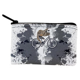 Bicycle Sloth Funny Grunge Splatter Coin Purse
