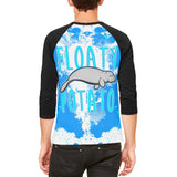 Floaty Potato Manatee Funny Grunge Splatter Mens Raglan T Shirt