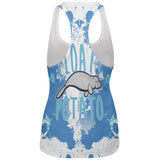 Floaty Potato Manatee Funny Grunge Splatter All Over Womens Work Out Tank Top