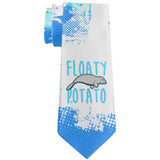 Floaty Potato Manatee Funny Grunge Splatter All Over Neck Tie