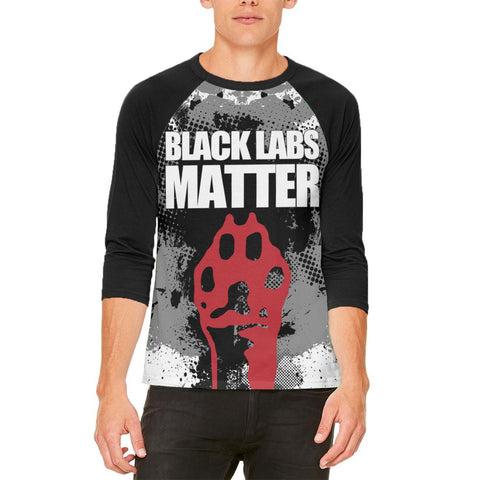 Black Labs Matter Funny Splatter Mens Raglan T Shirt