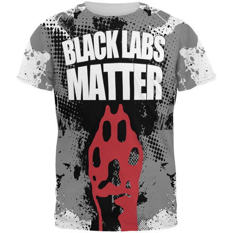 Black Labs Matter Funny Splatter All Over Mens T Shirt