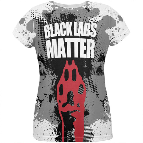 Black Labs Matter Funny Splatter All Over Womens T Shirt