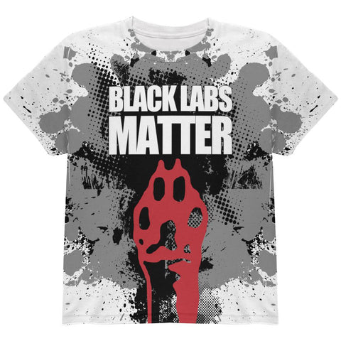 Black Labs Matter Funny Splatter All Over Youth T Shirt