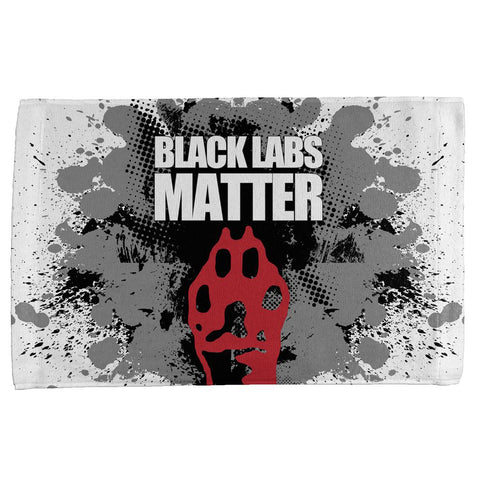 Black Labs Matter Funny Splatter All Over Hand Towel