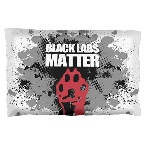 Black Labs Matter Funny Splatter Pillow Case