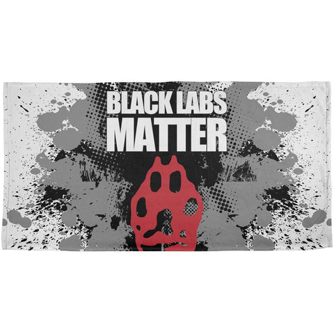 Black Labs Matter Funny Splatter All Over Beach Towel