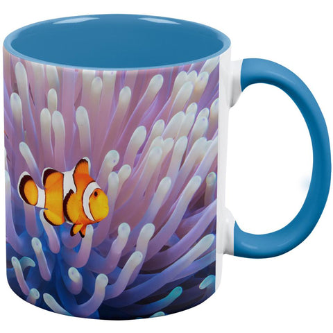 Clownfish Sea Anemone Aqua Handle Coffee Mug