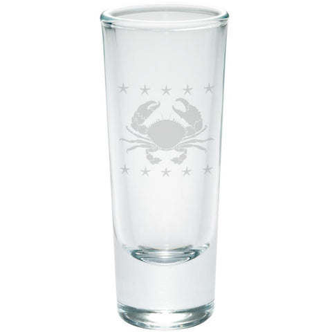 Crab and Starfish Etched Shot Glass Shooter
