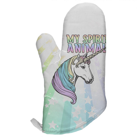 My Spirit Animal Unicorn Pastel Rainbow All Over Oven Mitt