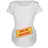 Under New Management Funny Maternity Soft T Shirt  front view