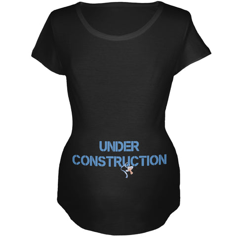 Under Construction Baby Boy Maternity Soft T Shirt  front view