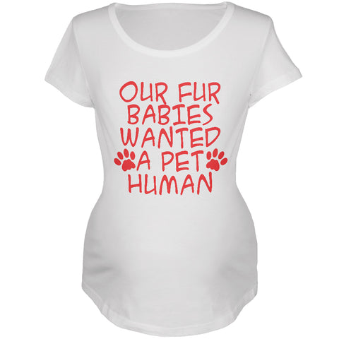 Fur Babies Pet Human Funny Maternity Soft Long Sleeve T Shirt  front view