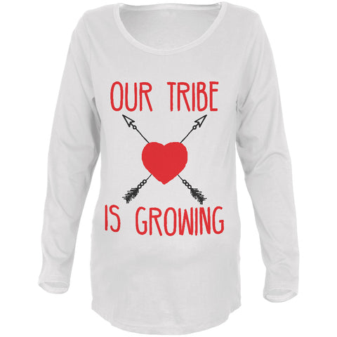 Our Tribe Is Growing Maternity Soft Long Sleeve T Shirt  front view