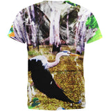 Great Blue Heron Abstract Paint All Over Mens T Shirt