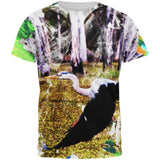 Great Blue Heron Abstract Paint All Over Mens T Shirt