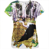Great Blue Heron Abstract Paint All Over Womens T Shirt
