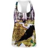 Great Blue Heron Abstract Paint All Over Womens Work Out Tank Top