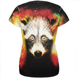 Galaxy Trash Panda Raccoon All Over Womens T Shirt