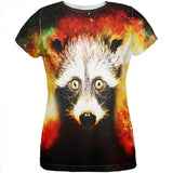 Galaxy Trash Panda Raccoon All Over Womens T Shirt