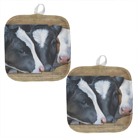 Queens of the Dairy Farm Cows All Over Pot Holder (Set of 2)