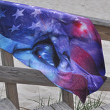 July 4th Patriotic American Galaxy Laser Sharks All Over Beach Towel