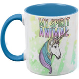 My Spirit Animal Unicorn Pastel Rainbow Aqua Handle Coffee Mug