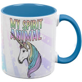 My Spirit Animal Unicorn Pastel Rainbow Aqua Handle Coffee Mug