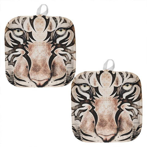 Tiger Eye Ghost And The Darkness All Over Pot Holder (Set of 2)