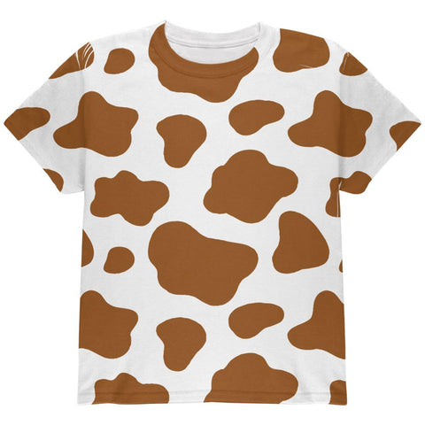 Halloween Costume Brown Spot Cow All Over Youth T Shirt