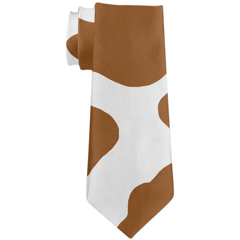 Halloween Costume Brown Spot Cow All Over Neck Tie