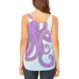 Purple Pink Octopus Juniors Flowy Side Slit Tank Top