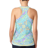 Trippy Chameleon Mandala Vintage Juniors Burnout Racerback Tank Top