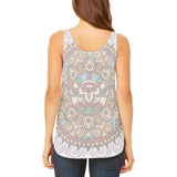 Trippy Owl Mandala Vintage Juniors Flowy Side Slit Tank Top