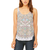 Trippy Owl Mandala Vintage Juniors Flowy Side Slit Tank Top