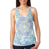 Trippy Panda Mandala Vintage Juniors Burnout Racerback Tank Top