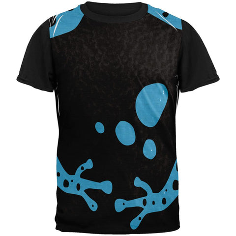 Blue Banded Poison Dart Frog Costume All Over Mens Black Back T Shirt