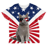 4th Of July Meowica America Patriot Cat All Over Toddler T Shirt