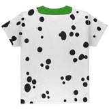 St Patrick's Day Dog Dalmatian Costume Green Collar Shamrock All Over Youth T Shirt